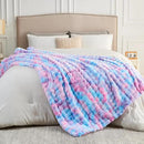 NEWCOSPLAY Faux Fur Twin Blanket Purple Rainbow Luxury Fluffy Thick Warm Bubble Blanket for Couch Sofa Bed 700GSM (Purple Rainbow, Twin(60"x80")) by CozyNest Decor