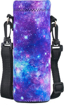 Neoprene Water Bottle Carrier Bag with Adjustable Shoulder Strap for Men Women Walking Hiking,Portable Insulated Holder Case for Stainless Steel/Glass/Plastic Bottles by TinyTreasures Baby Boutique