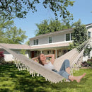 Hammock Hanging Swing Double Max 500lbs Macrame for Indoor Outdoor Patio Yard Garden (Beige) by GreenHaven Gardens