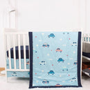 CaSaJa Baby 3-Piece Crib Bedding Set for Boys Girls, Including Soft Quilted Comforter(Blanket), Fitted Crib Sheet and Skirt, Soft Nursery Bedding Set Made of Silky Comfy Materials, Love Cars by TinyTreasures Baby Boutique