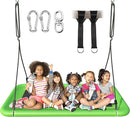 Tree Swing for Kids and Adults, 60" Waterproof Rectangle Platform Swing, 700lbs Heavy Duty with Adjustable Straps, Green by TinyTreasures Baby Boutique