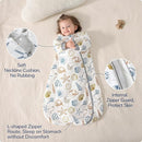 Baby Sleep Sack 3-6 Months, Cotton Detachable Long Sleeve Sleep Sack, 1.0 Tog Toddler Sleeping Sack with Temperature Strips, 2-Way Zipper Wearable Blankets for Newborns, Ocean by TinyTreasures Baby Boutique
