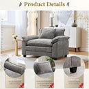 URRED Modular Sectional Sofa Comfy Cloud Couch, Modern Chenille Sofa Sleeper Deep Seat Couches with Ottoman/Pillows for Living Room (Gray, 53'') by CozyNest Decor