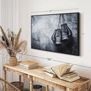 ElephantStock Boxing Gloves Wall Art - Horizontal Framed Canvas - 1-Piece Living Room Wall Decor - Photography Sports Canvas Print - Black and Gray Decor for Wall - 40" X 27" by CozyNest Decor