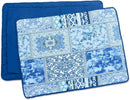 NEWLAKE Quilted Cotton Bed Pillowcases,Blue Classic Bohemian Pattern, 2 Pieces, 20x36 Inch by CozyNest Decor