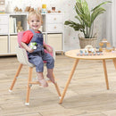 HONEY JOY High Chair, 3-in-1 Eat & Grow Wooden Highchair/Booster Seat/Toddler Chair with Removable Tray, 5-Point Harness, PU Cushion and Footrest for Baby, High Chair for Babies and Toddlers(Pink) by TinyTreasures Baby Boutique