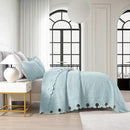 MarCielo 3-Piece 100% Cotton Oversized Bedspread Lightweight Quilt Coverlet Embroidery Farmhouse Bedding Set (TW Mint Green Blue, Oversized King (118"x106")) by CozyNest Decor