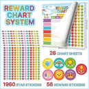 Reward Chart for Kids,Magnetic Behavior Chore Chart for Kids at Home,26 Rainbow Blue Chore Charts,1960 Star Stickers,56 Reward Stickers,Incentive Chore Chart to Develop Responsibility and Good Habits by CozyNest Decor