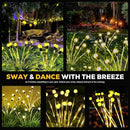 Solar Garden Lights, Upgraded Solar Lights Outdoor Waterproof, 4-Pack Solar Swaying Light-Sway by Wind, 32 LED Firefly Lights Solar Outdoor for Yard Patio Pathway Decoration (Warm White) by GreenHaven Gardens