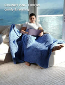 YnM Chunky Throw Blanket, Medium-Weight, Hand Knitted, Skin Friendly, Ventilated and Breathable, Machine Washable, Home Décor Piece for Couch, Sofa and Bed (Cerulean Blue, 50x70 Inch) by CozyNest Decor