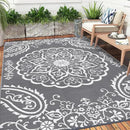 Pauwer Waterproof Outdoor Rug 6x9, Reversible Plastic Straw Patio Camping Rug, Indoor Outdoor RV Mat Carpet for Deck, Camper, Porch, Balcony, Backyard, Picnic, Boho Grey by GreenHaven Gardens
