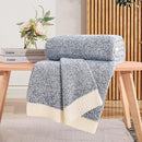 NEXHOME PRO Super Soft Throw Blankets for Couch, Twin Size Cozy Blankets Reversible Knit Blanket for Women, Fuzzy Plush Lightweight Throws for Sofa, Bed, Picnic, Heather Blue White, 60 x 80 inches by TinyTreasures Baby Boutique