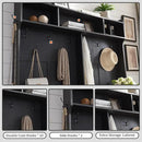 JXQTLINGMU 59" Farmhouse Hall Tree with Shoe Storage, Entryway Bench with 20 Cubbies, 12 Hooks & Sliding Barn Doors, Mudroom Coat Rack Cabinet, Black by CozyNest Decor