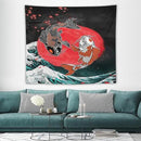 Houselerax Koi Fish Tapestries,Japanese Style Yin Yang Big Wave Cherry Blossoms Tapestry Wall Hanging for Bedroom Living Room Office Decor 60"x50" by CozyNest Decor