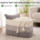 OIAHOMY Rectangle Woven Storage Basket - Nursery Cotton Rope Baskets for Storage, Toy Basket Organizing for Living Room, 17.7"x13.8"x11"- Pack of 3 - Gradient Gray by CozyNest Decor