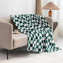LOMAO Throw Blankets Flannel Blanket with Checkerboard Grid Pattern Soft Throw Blanket for Couch, Bed, Sofa Luxurious Warm and Cozy for All Seasons (Green, 60"x80") by CozyNest Decor