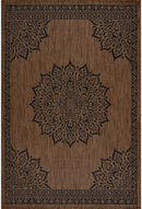 CAMILSON Outdoor Rug, Modern Area Rugs for Indoor and Outdoor Patios, Kitchen and Hallway mats, Washable Porch Deck Outside Carpet (6 x 9, Medallion Nut Brown) by GreenHaven Gardens