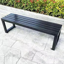 Weatherproof Metal Dining Bench, Outdoor Bench Backless Patio Bench 2-Person Farmhouse Bench Garden Bench for Kitchen, Living Room, Entryway(Black,47in) by GreenHaven Gardens
