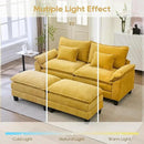 URRED Modular Sectional Sofa Comfy Cloud Couch, Modern Chenille Sofa Sleeper Deep Seat Couches with Ottoman/Pillows for Living Room (Yellow, 82.6''- 2 Ottomans) by CozyNest Decor
