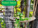 Artisan Flair Hanging Swing Frog Statues - Frog Statues for Garden Outdoors, Reading Book Frog Statue Figurine, Resin Couple Frog Statue for Garden, Balcony, Tree Decoration by GreenHaven Gardens