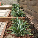 JUSTOYOU Large 12.5" Artificial Succulents Aloe Plants Real Touch Fake Flowers Unpotted for Home Wedding Festival Arrangement (4, Green) by CozyNest Decor