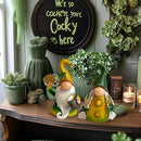 HONGLAND St.Patricks Day Decorations Outdoor Green Gnomes, Metal Gnomes Figurine Irish Leprechaun St Patricks Day Decor, Luck Shamrock Gnome for Home Outside Garden Lawn Party Yard Patio (18 INCH) by GreenHaven Gardens