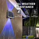 Solar Powered Outdoor LED Lights, Waterproof Wall Sconces, 2 LEDs Fence Lights, Up & Down Lighting for Backyard, Deck, Patio, Porch, Balcony, Garden (2 Pack) by GreenHaven Gardens