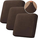 H.VERSAILTEX Velvet Stretch Couch Cushion Cover Plush Cushion Slipcover for Chair Loveseat Sofa Cushion Furniture Protector Seat Cushion Sofa Cover (3 Piece XL Sofa Cushion Covers, Brown Striped) by CozyNest Decor