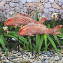 Koi Fish Decor Garden Sculptures & Statues, Outdoor Antique Copper Fish Statues Pond Zen Garden Decor Patio Backyard Lawn Porch Yard Art Decoration, Best Gift for Mother's Day, Set of 2, Large by GreenHaven Gardens