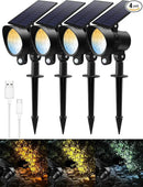 3CCT Solar Spot Lights Outdoor Motion Sensor, Dimmable Solar Landscape Spotlights IP65 Waterproof Motion Sensor Lights for Garden Yard Pathway Garage, 4 Pack by GreenHaven Gardens