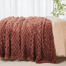 NEWCOSPLAY Super Soft Queen Blanket Coffee Premium Silky Flannel Fleece 3D Clouds Stylish Jacquard Lightweight Bed Blanket All Season Use 350GSM (Coffee, Queen(90"x90")) by CozyNest Decor
