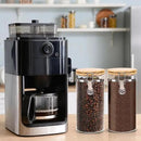 Glass Storage Jars Set Elegant Containers with Airtight Bamboo Lids, Perfect for Kitchen Organization - Flour, Rice, Pasta, Sugar, Coffee Beans, Accessories Included (Coffee Jar x 2) by CozyNest Decor