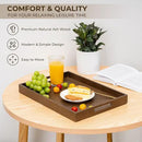 Axeman Wooden Serving Tray with Wood Handles|Ottoman Tray for Breakfast, Bed, Couch|17x12in Ash Wood Coffee Table Trays|Food Drinks Decorative Storage Boards for Ottoman Kitchen, Walnut by CozyNest Decor