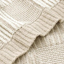 Amélie Home Chenille Knit Throw Blanket for Couch, Checkered Texture Decorative Soft Blanket for Sofa, Bed & Living Room, 50"x60", Khaki & White by CozyNest Decor