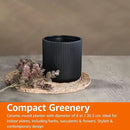 Amazon Basics Fluted Round Ceramic Planter, 8-Inch, Black by GreenHaven Gardens