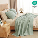 PHF 100% Cotton Waffle Weave Throw Blanket, Soft Lightweight Breathable Cozy Summer Throws for Couch Bed Sofa, Luxury Aesthetic Woven Blanket for Home Decor & Office, 50"x60", Sage Green by CozyNest Decor