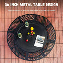 36 Inch Fire Pit with 2 Cooking Grills,Outdoor Wood Burning BBQ Firepit with Lid, 3-in-1 Outdoor Fire Pit for Backyard Deck Bonfire Patio Picnic(Black) by GreenHaven Gardens