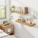 Fun Memories Floating Shelves for Wall, 30 Inch Rustic Wood Wall Mounted Shelves for Bathroom, Bedroom, Kitchen, Living Room, Deep Floating Shelves for Storage & Home Decor (Oak, Set of 2) by CozyNest Decor