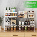 Expandable Cabinet Storage Shelf Stackable Organizer Rack for Kitchen Bathroom Pantry Spice Cupboard Coffee Countertop Home Office Desk Heavy Duty Nonslip White Small 1 Pack by CozyNest Decor