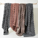 Amélie Home Faux Fur Throw Blanket for Couch, Ultra Cozy Fuzzy Fluffy Fur Luxurious Soft Striped Plush Gift Blankets for Family Sofa Chair Bed Living Room Bedroom, 60"x80", Ionic Fox Brown by CozyNest Decor