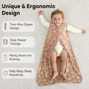 Baby Sleep Sack 12-18 Months 3 Pack 100% Cotton Lightweight 0.5 TOG Wearable Blanket Baby Sleep Bag with 2-Way Zipper for Infant Toddler Beige by TinyTreasures Baby Boutique