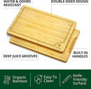 Wooden Cutting Boards for Kitchen Meal Prep & Serving - Bamboo Wood Cutting Board Set - Charcuterie & Chopping Butcher Block for Meat - Kitchen Gadgets Gift by CozyNest Decor