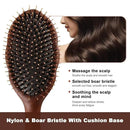 Premium Solid Wood Hair Brush, Nylon & Boar Bristle With Cushion Base, Exquisite Design, Detangling Hairbrush for all hair types by CozyNest Decor