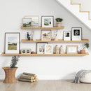 4-Pack 72 Inch Wall Mounted Floating Picture Ledge Shelves, Modern Oak Style, Perfect for Displaying Photos, Books, Collectibles, and More by TinyTreasures Baby Boutique