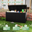 DRATO 80 Gallon Large Deck Box, Outdoor Storage Box for Patio Furniture, Patio Cushions, Gardening Tools, Pool Supplies 480lbs Weight Capacity,Waterproof Resin Storage Boxes by CozyNest Decor