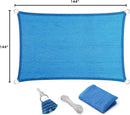Eden's Decor Straight Flat-Edged Sun Shade Sail Rectangular 12' x 14' Blue UV-Blocking Outdoor Canopy Fabric Cloth Awning for Pergola Patio Garden Backyard Custom Size by GreenHaven Gardens