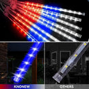 KNONEW 24 Tube Red White and Blue Meteor Shower Lights 4th of July Decorations,16 in 672 LEDs String Lights,52FT Plug in Waterproof Outdoor Lights for Independence Day House Tree Party Decor by GreenHaven Gardens