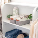 OrganiHaus Narrow Storage Bins 15x06in, Small Closet Bins for Shelves, Bathroom Storage Baskets for Shelves, Narrow Baskets, Fabric Organizer with Handles, Toilet Paper Organizer - 2 Pack, Gray by TinyTreasures Baby Boutique