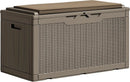 Greesum 100 Gallon Resin Deck Box Large Outdoor Storage Boxes with Cushions for Garden Tools, Patio Furniture Pillows, Pool Supplies, Light Coffee by GreenHaven Gardens