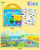Benresive Reusable Sticker Book for Toddlers 2-4 Years, Fun Travel Stickers for Kids, Waterproof Sticker Books for Toddlers 1-3, Crafts Activities for Todddlers 1-3 2-4 3-5 - Transport by TinyTreasures Baby Boutique